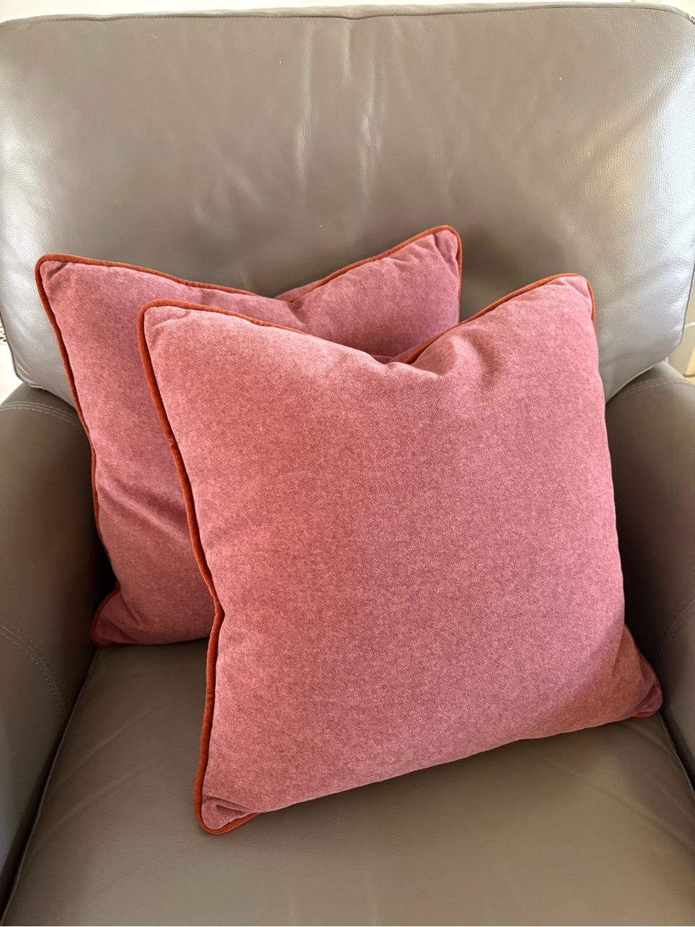 Anthropologie Throw Pillow Pair with Contrasting Piping - Set of 2